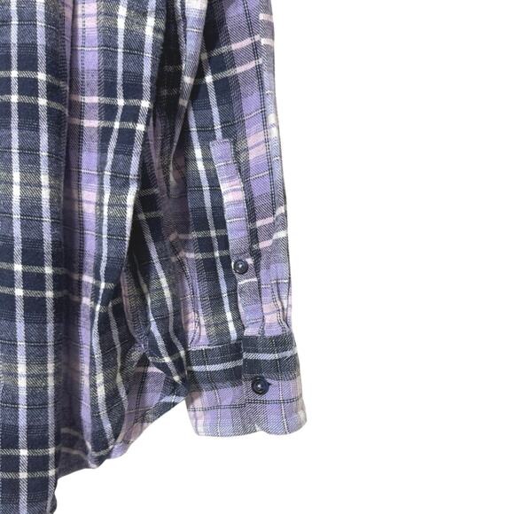 Woolrich Women’s Size Large Purple Plaid Flannel Long-Sleeve Button-Down Shirt - Picture 8 of 10